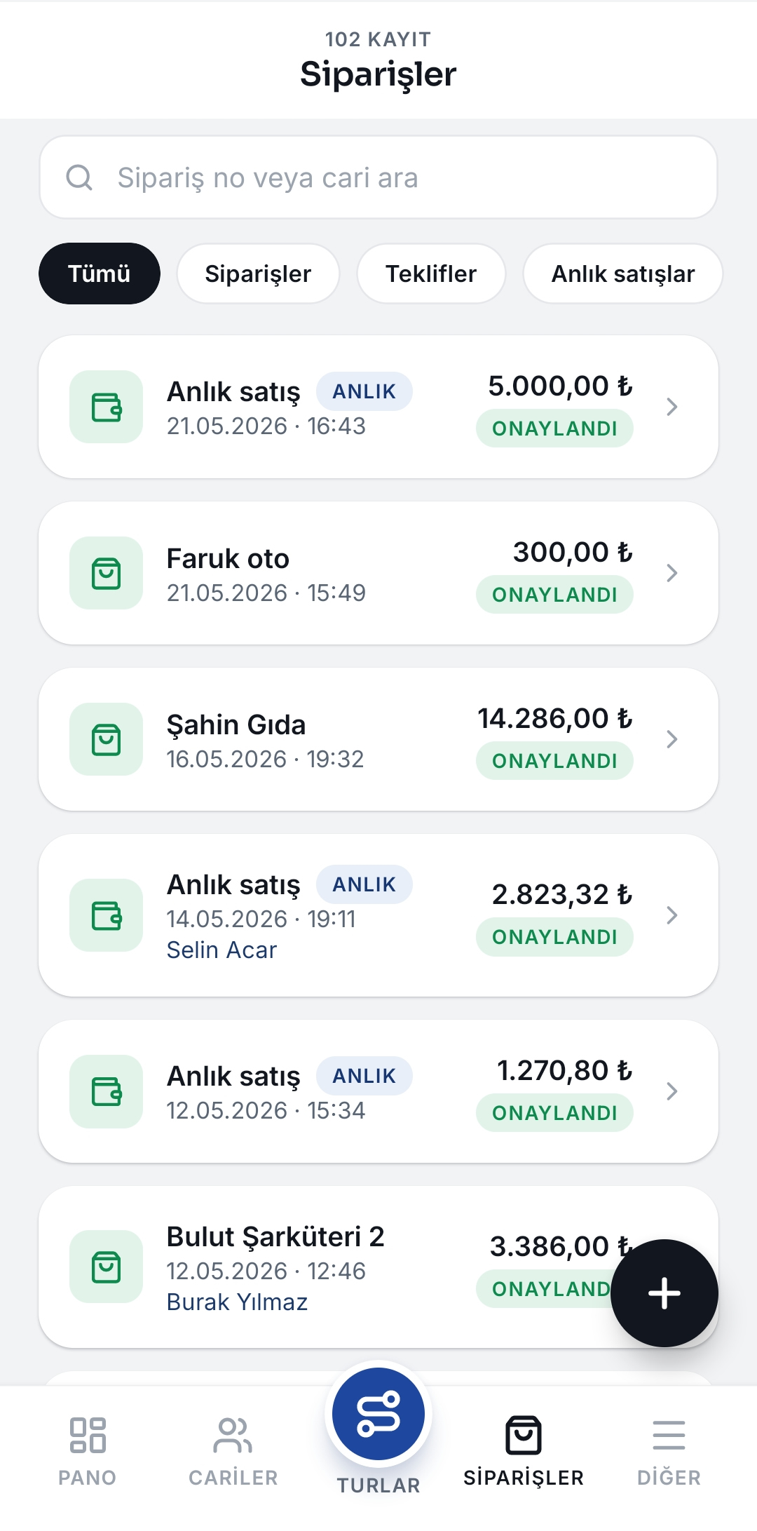 Siparişler